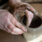 Carla Murdoch at work in her studio 2019
